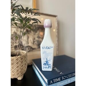 Vintage Vandermint Holland Decanter – Windmill Porcelain Bottle‎ – Tulip Stopper